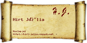 Hirt Júlia névjegykártya