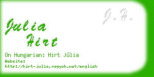julia hirt business card